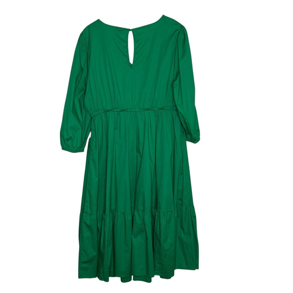 TORRID Midi Poplin Tiered Jelly Bean Green Dress Size 1X Prairie Cottagecore - Picture 2 of 9